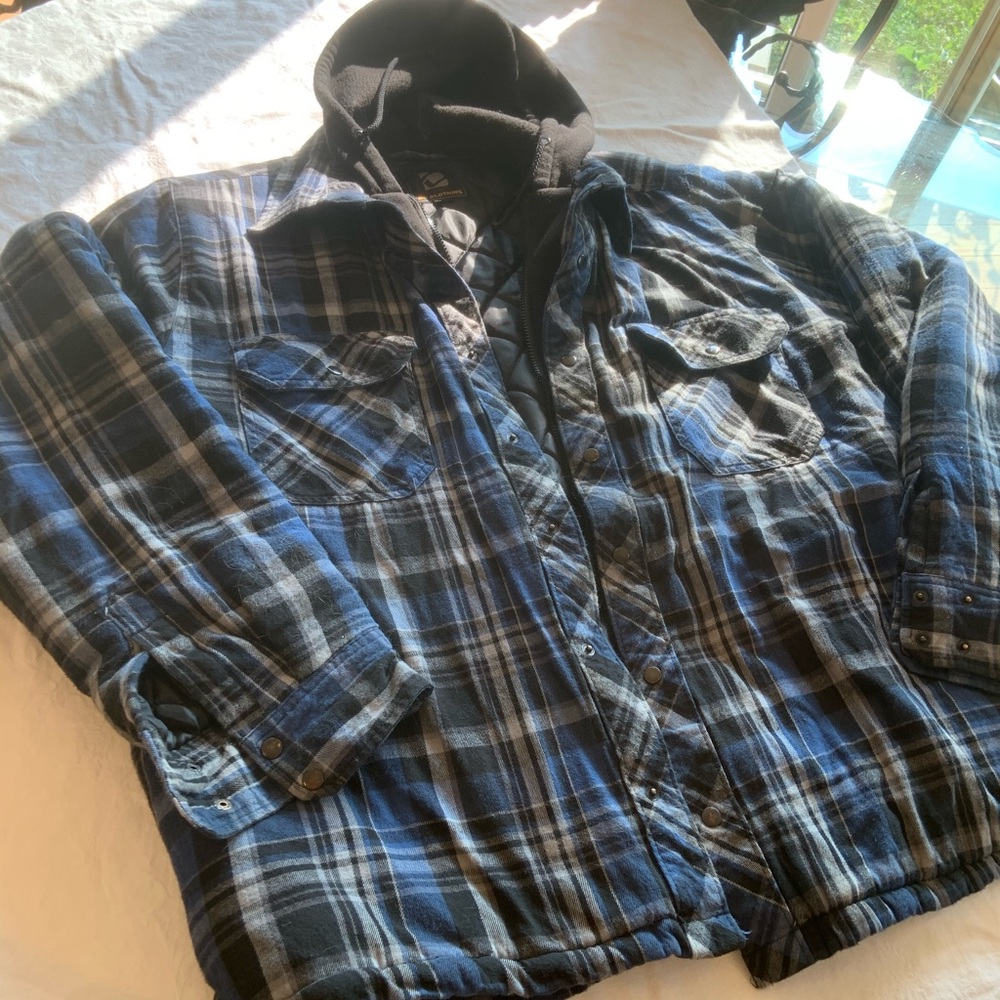 Blue plaid coat